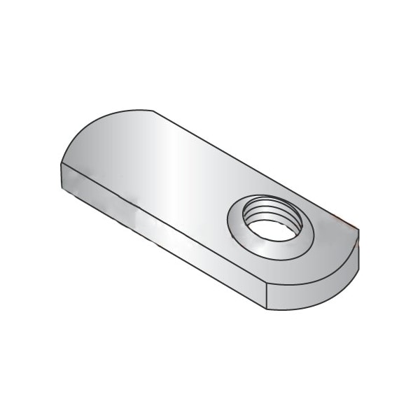 Newport Fasteners Tab Weld Nut, #8-32, 18-8 Stainless Steel, 0.453 in Wd, 0.64 in Lg, 0.098 in Ht, 1000 PK 734345 - main
